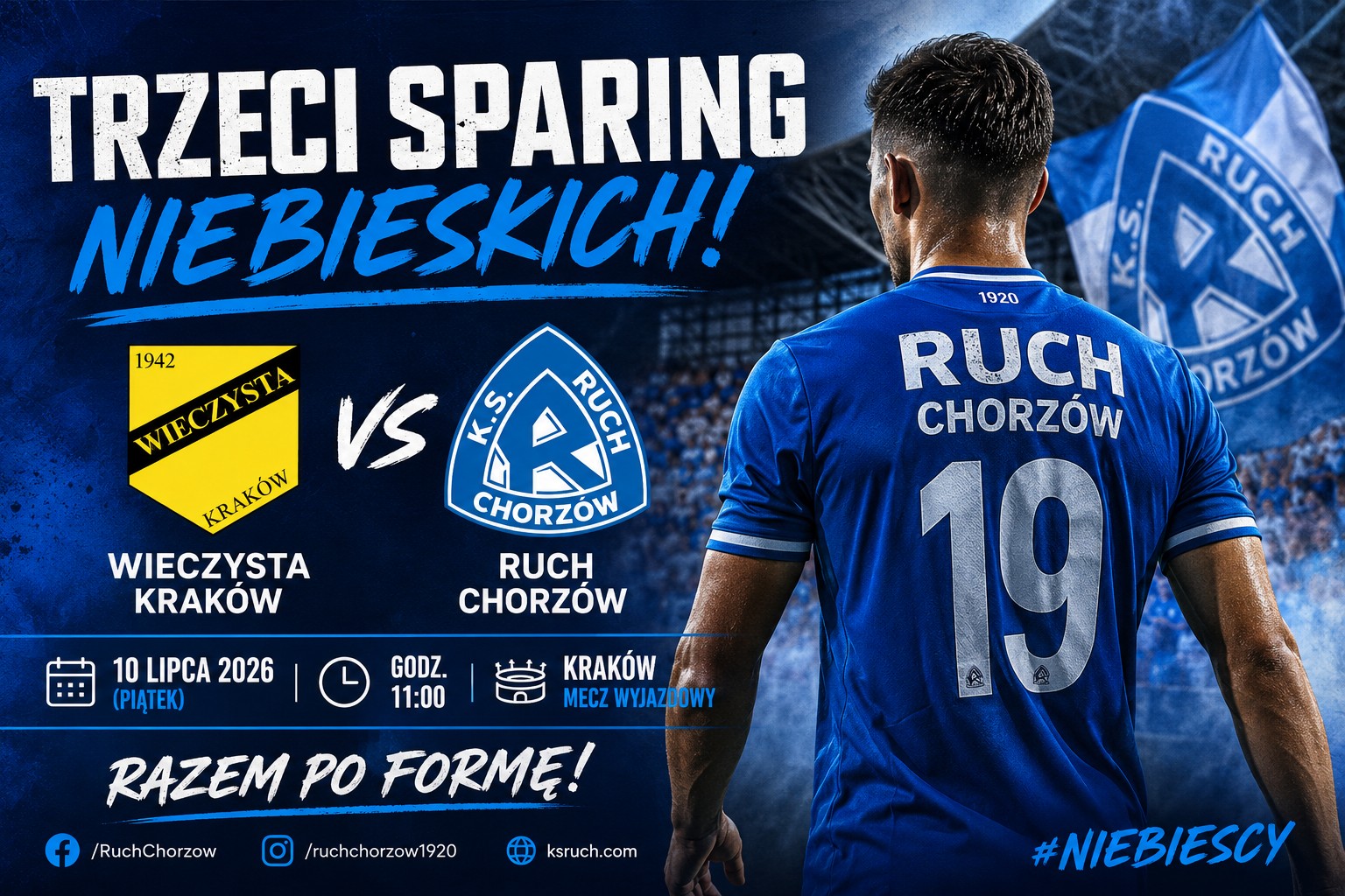 Ruch Chorzów sprawdza formę z beniaminkiem Ekstraklasy. Niebiescy zagrają z Wieczystą Kraków